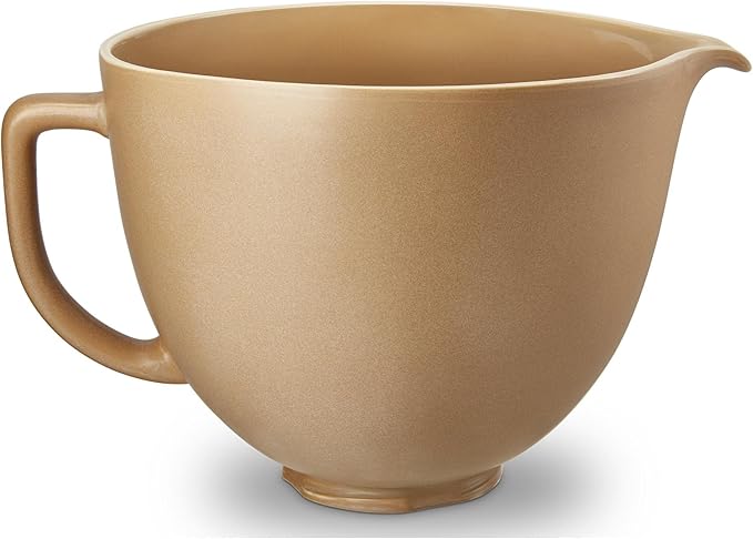 KitchenAid 5 Quart Ceramic Bowl for all 4.5-5 Quart Tilt-Head Stand Mixers KSM2CB5PFC, Fired Clay