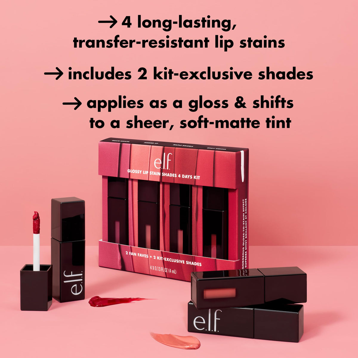 e.l.f. Glossy Lip Stain Shades 4 Days Kit