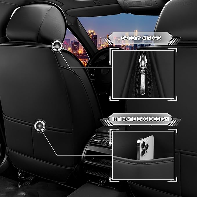 CTDS Car Seat Covers for Honda Accord 2000-2026, Stylish Sport Seat Cover, Premium Nappa Leather Car Seat Cover. Automobile Seat Covers Sets.(Standard 5 Seats/Black White)