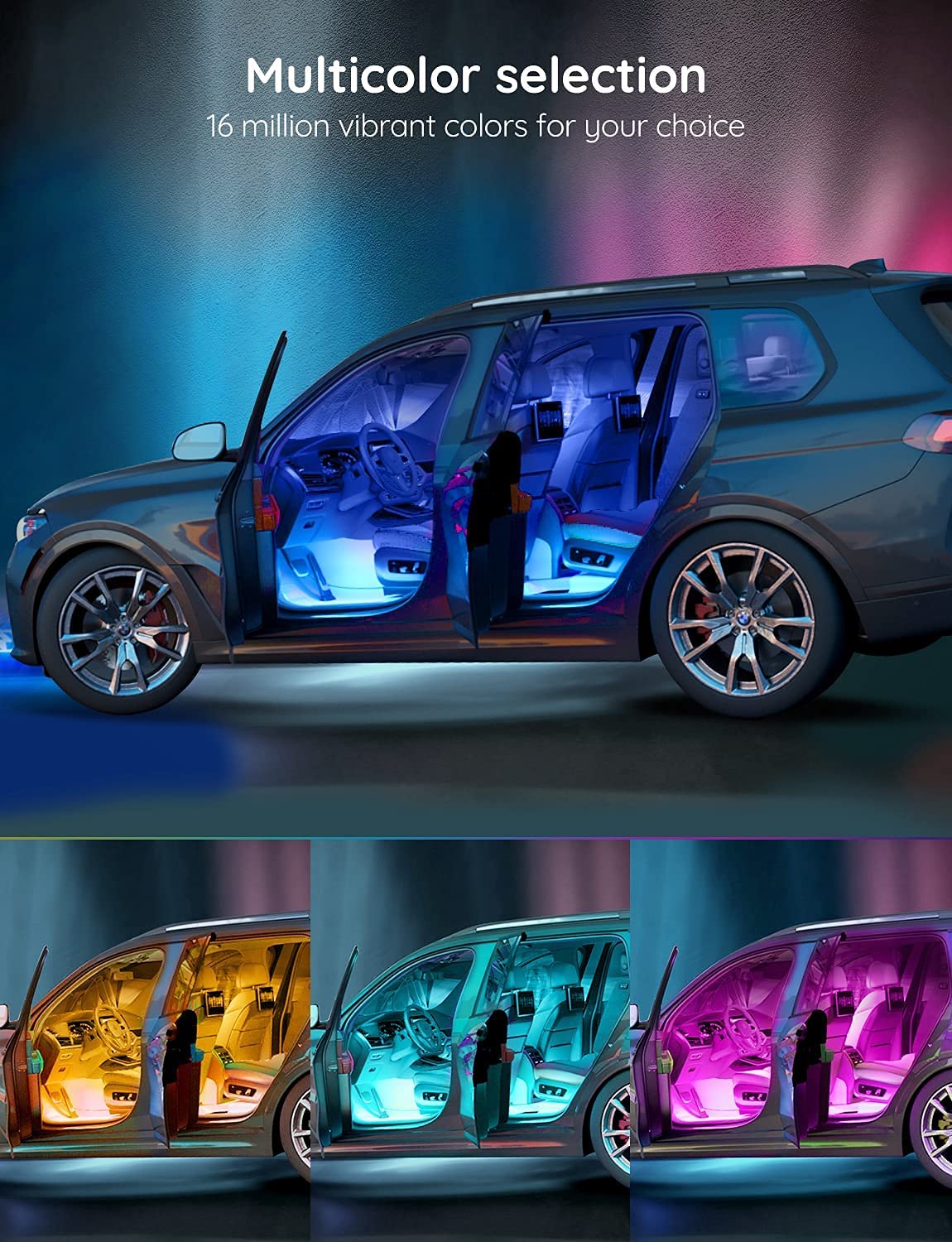 Govee Car LED Lights, RGB Smart Car Interior Lights, App Control