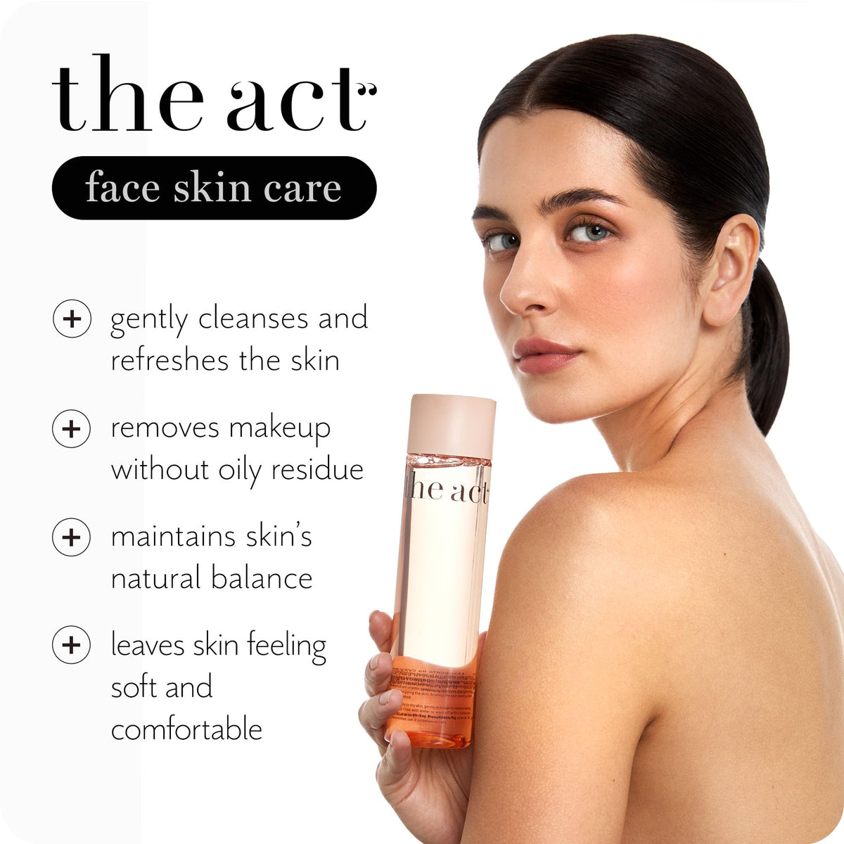 The Act Micellar Water Makeup Remover – Gentle Cleansing for Face & Eyes – Hydrating, Alcohol-Free, Non-Comedogenic, Organic, Sensitive Skin, Waterproof Makeup Remover, Vegan, 8.45 fl oz