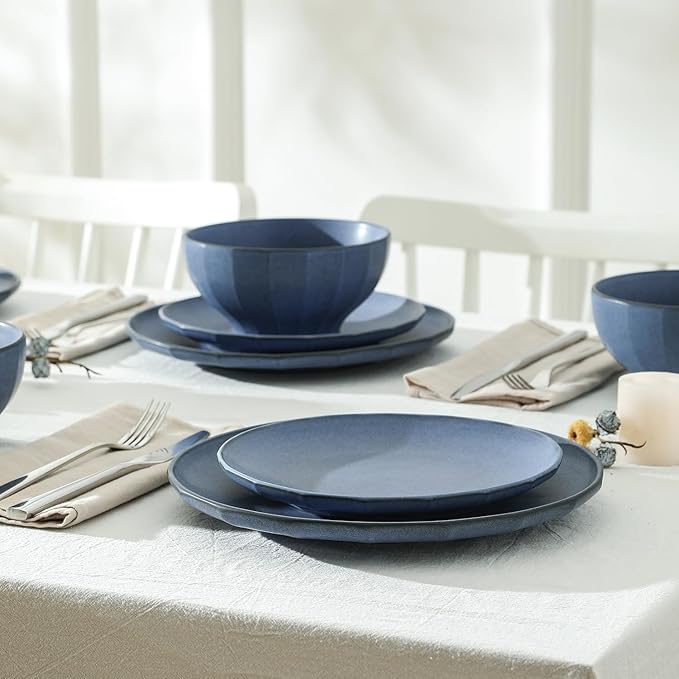 Stone Lain Rio 4-Piece Dinner Plate Set Stoneware, Blue