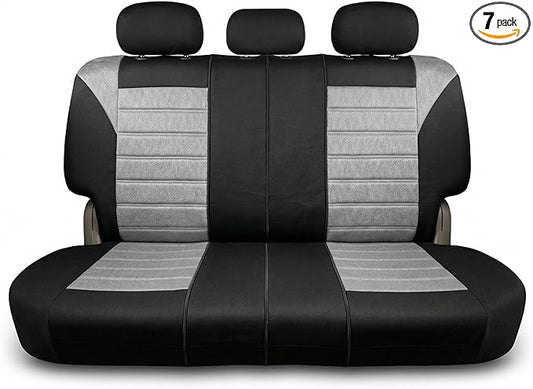 FH Group Car Seat Cover for Back Seat Premium 3D Air Mesh Gray Seat Cover Universal Fit Rear Seat Cover Split Bench Car Seat Protector for Dogs and Kids, Car Interior Accessories for SUV Sedan Van