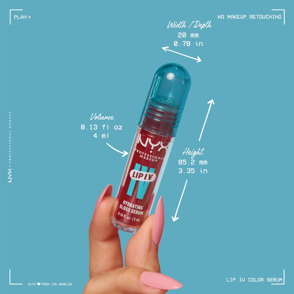 NYX PROFESSIONAL MAKEUP Lip IV Hydrating Glossy Lip Stain, Long-Lasting, Tinted, Vegan Formula with 12 HR Hydration - Hydra Honey (Brown)