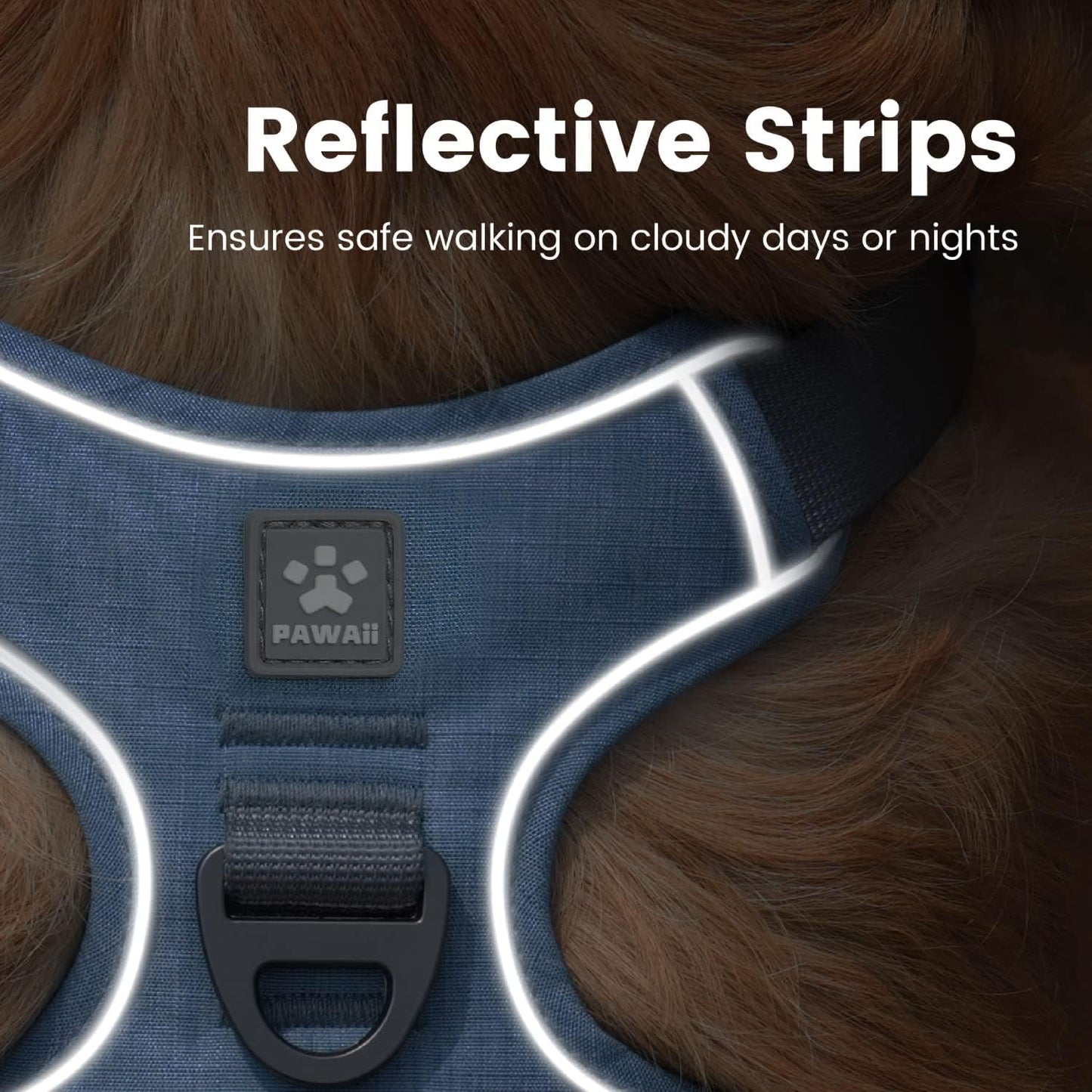 Pawaii No Pull Dog Harness with Pet ID Tag, Reflective Vest
