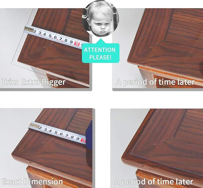NECAUX Custom 16 x 47.3 Inch Clear Desk Cover Protector, 1.5mm Thick Plastic Heavy Duty Table Pad Desk Mat Desk Protector for Office Computer Writing Desk, Sofa Table, Media Stand, Coffee Table