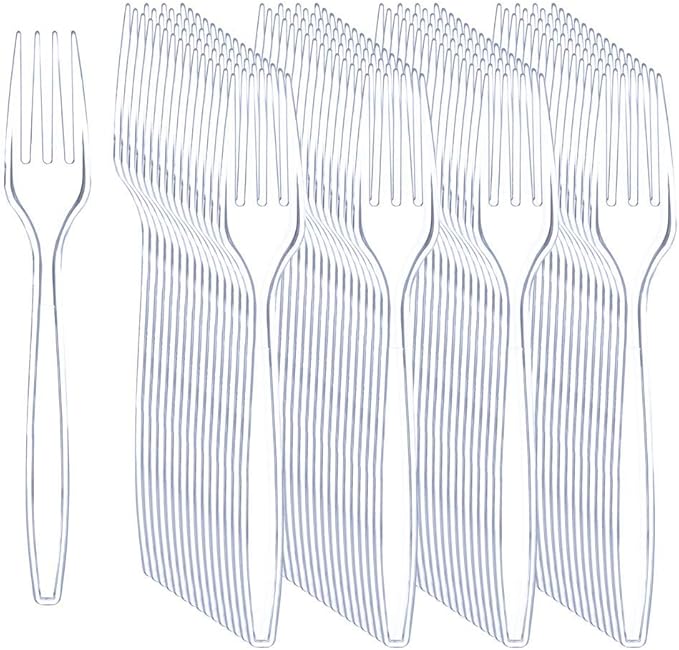 Liacere 360Pcs Clear Plastic Forks -Disposable Plastic Forks BPA-Free, 6.7-inch Heavy Duty Clear Disposable Cutlery, Suitable for Parties and Restaurants, Perfection at the Tip of Your Fork