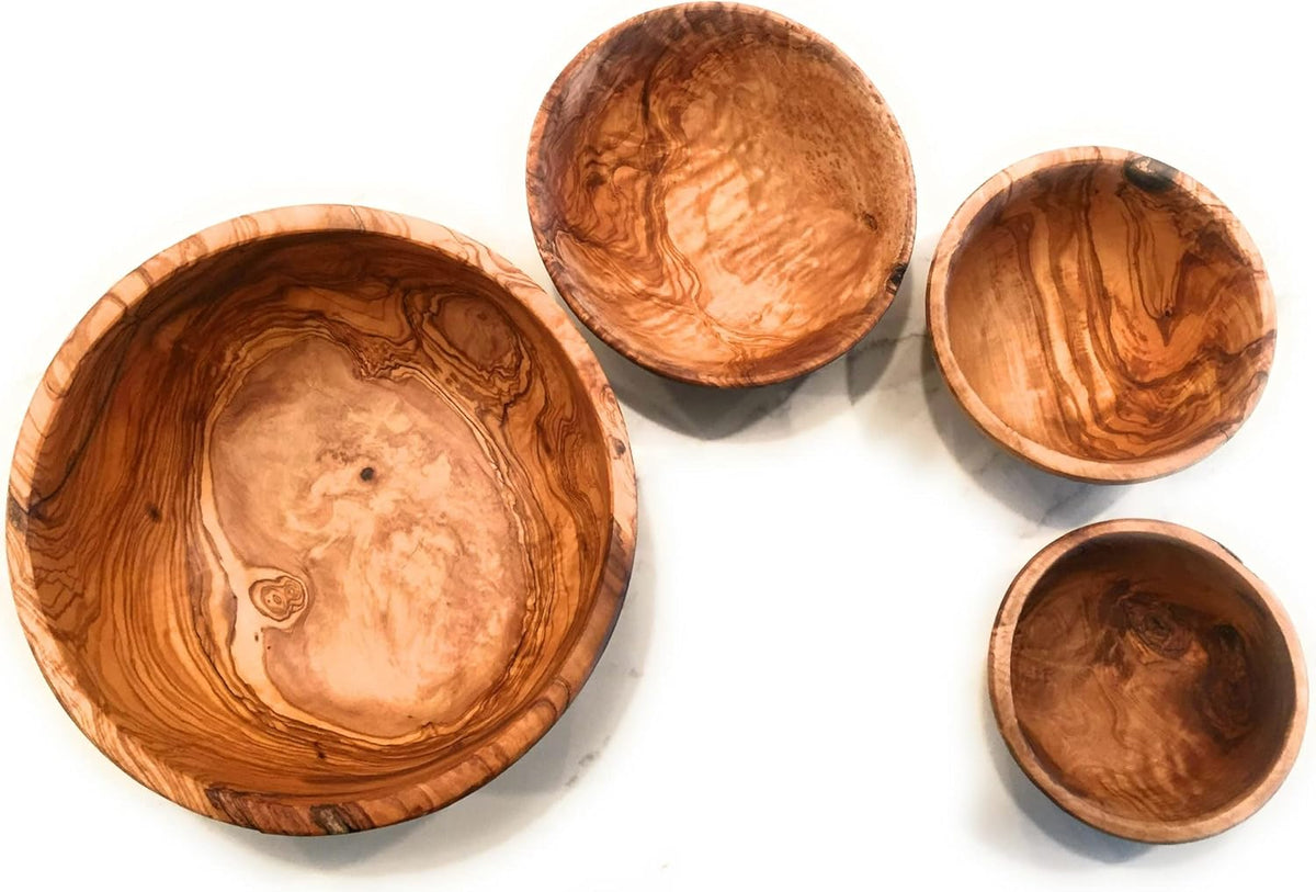 10" Artisan Olive Wood Serving Bowl Exotic Centerpiece or Serving Piece for Salads, Fruit, Snacks. In Sm 6", Med 7", Lg 8", Lg++ 10", XL 11", XXL 12", XXXL 13".(Large++ 10 inch)