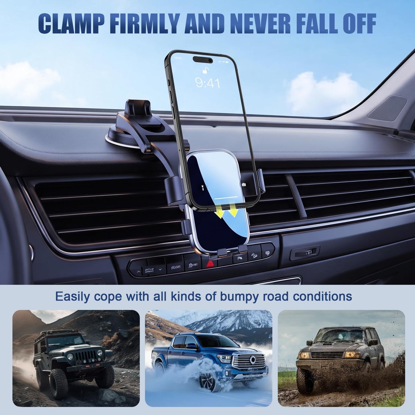 Seven Rivers Suction Cup Car Phone Mount for Dashboard and Windshield