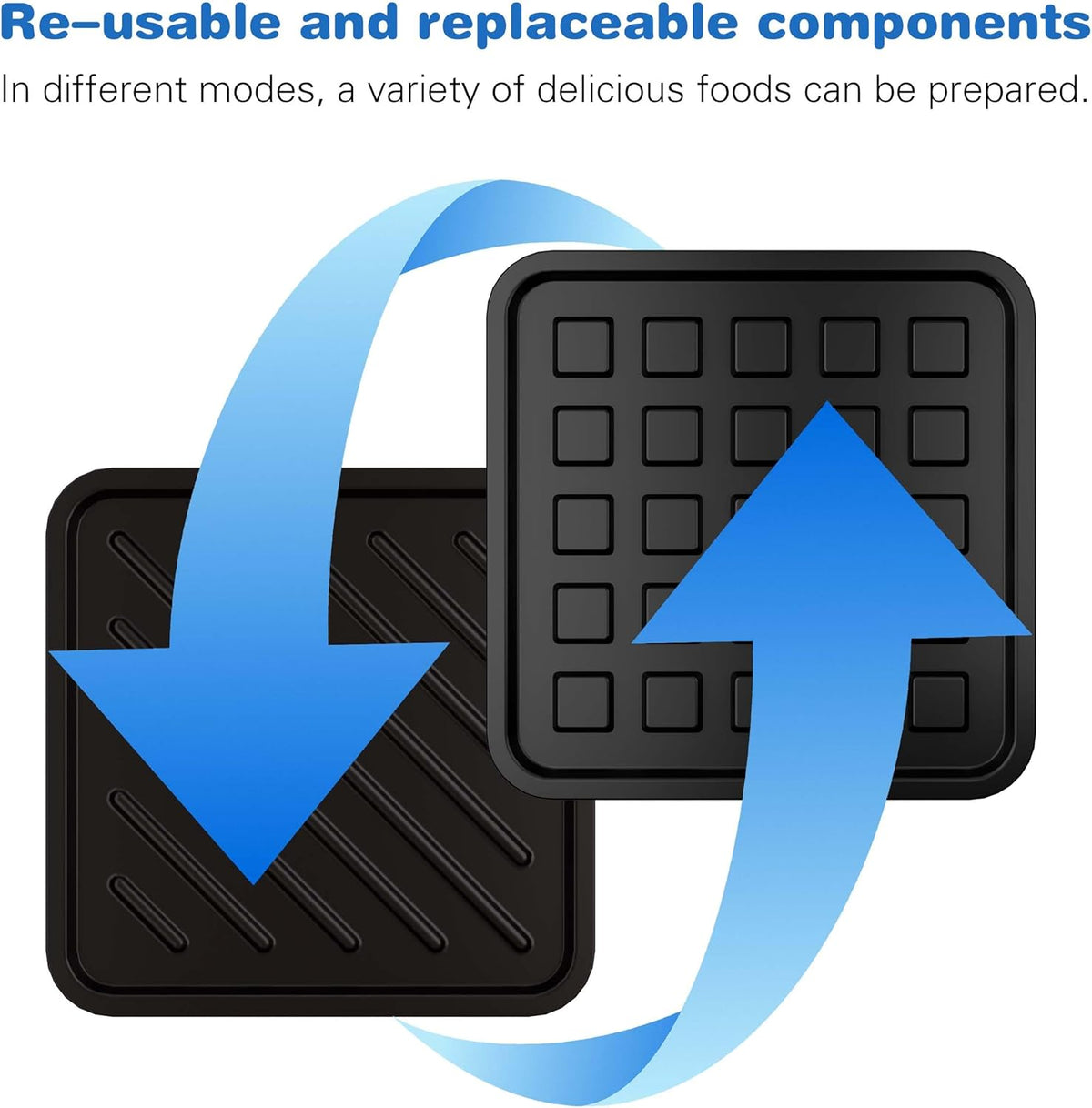Microwave Grilled Cheese & Breakfast Maker - Fast Cook Waffle, Panini & Sandwich Press (<5 Min), Microwave Cookware, Dishwasher Safe,Easy Clean,2-in-1 Set(4 PCS)