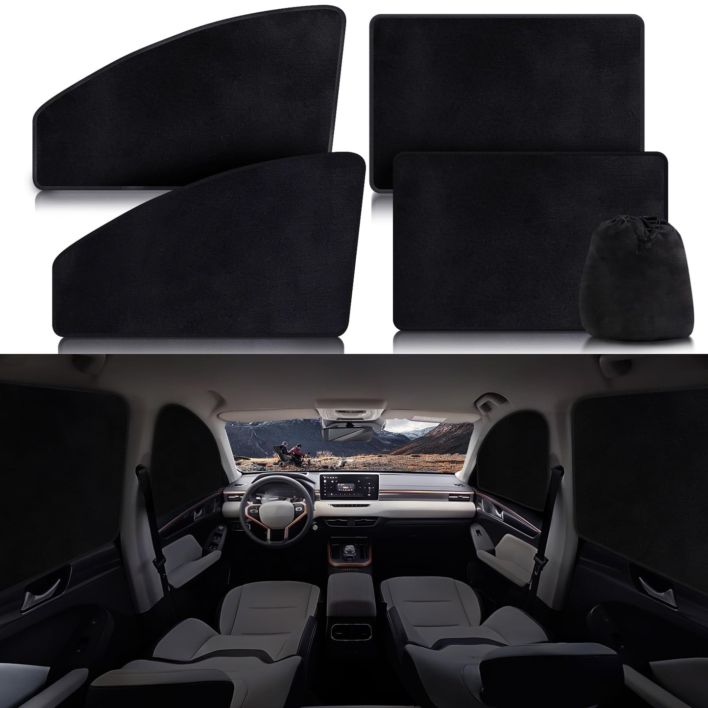 ZATOOTO Magnetic Car Window Shades 4PCS, Car Window Covers Ultimate Privacy