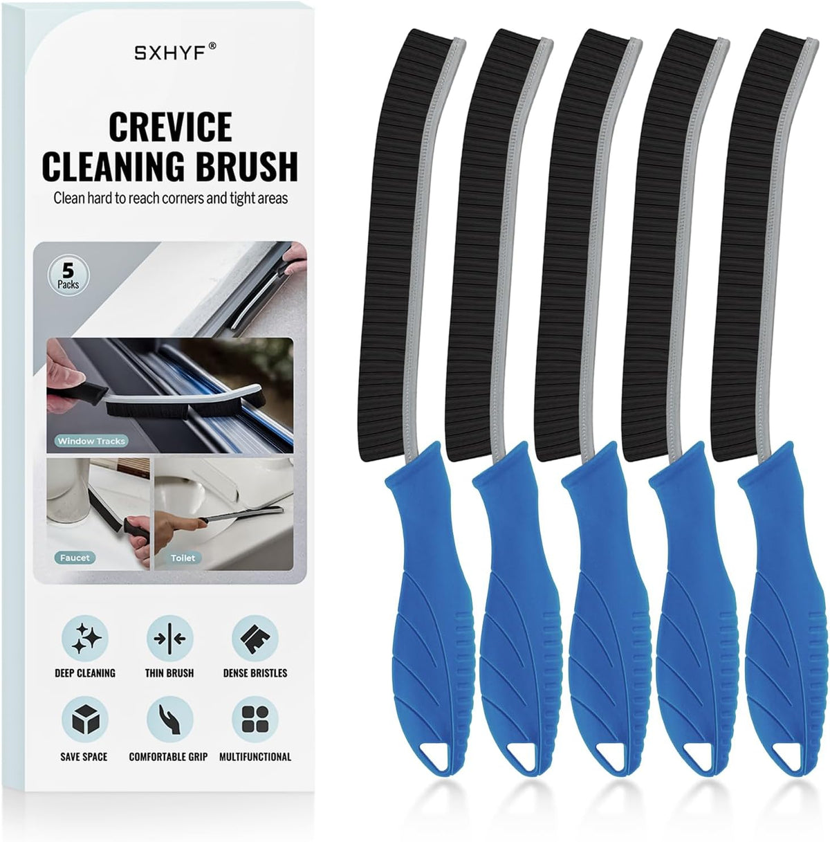 SXhyf Crevice Cleaning Brush - Grout Scrub Brush, House Cleaning Supplies, Gap Cleaning Tools, Home Essentials, Gifts for Women Men, Hard Bristle Crevice Cleaner Brush for Household Use, Bathroom