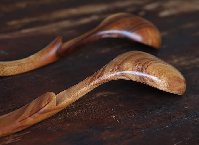 Wooden Spoons for Cooking, 3Pcs Wooden Ladle for Soup, Non-Stick Wooden Spoon, Natural Teak Wood Cooking Spoons, Kitchen Utensils set