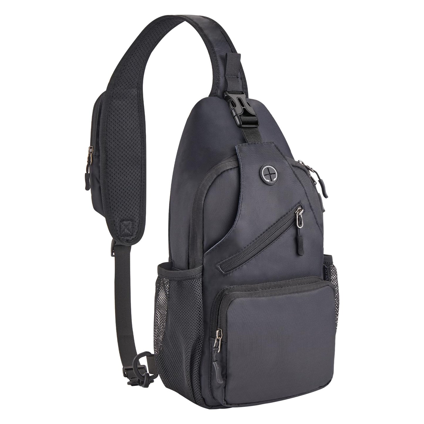 Javolto Sling Bag for men Crossbody Shoulder Backpack Chest Bag Travel Hiking Daypack-Black