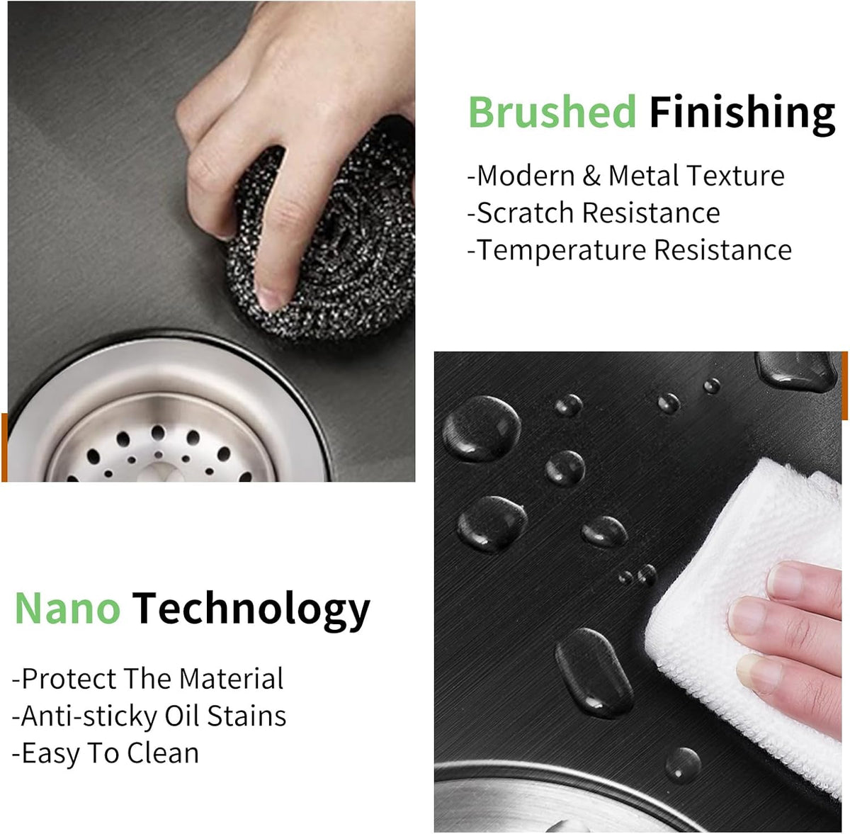 Black 30x22 Inch Stainless Steel Kitchen Sink - Drop In Modern Single Bowl Topmount Kitchen Sink With Silicon Mat,Drain Strainer Set Offering Large Basin Compatibility With Various Kitchen&Bar Style