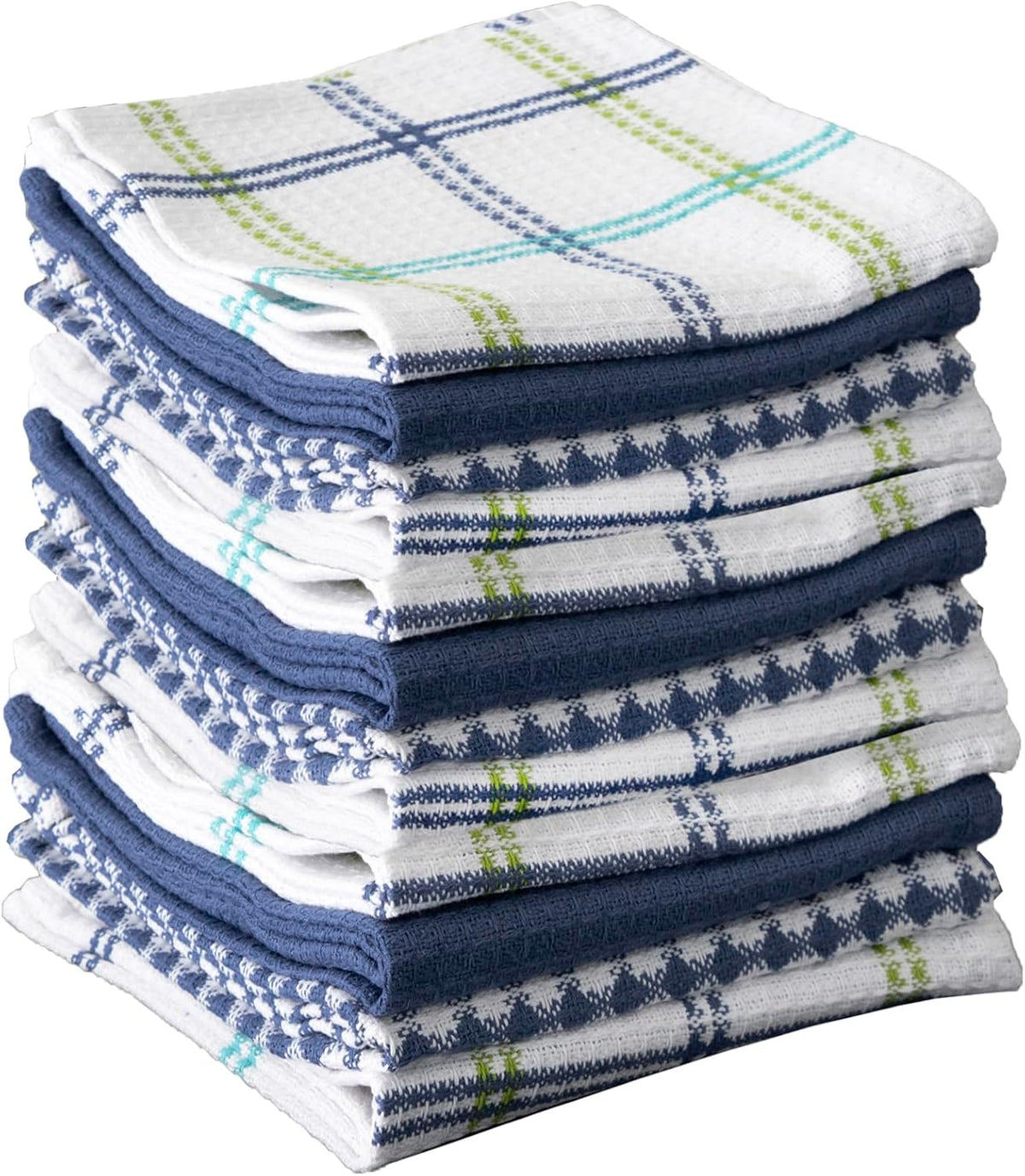 T-fal Premium Waffle Dish Cloths: Highly Absorbent, Super Soft Long Lasting - 100% Cotton, 12"x13" Towel for Cleaning & Drying, (12-Pack), Cool