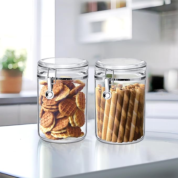 Amazing Abby - Cathy - 56-Ounce Plastic Canister (Set of 3), Plastic Airtight Food Container, Stackable for Pantry Storage, BPA-Free and Shatter-Proof, Perfect for Home and Commercial Use
