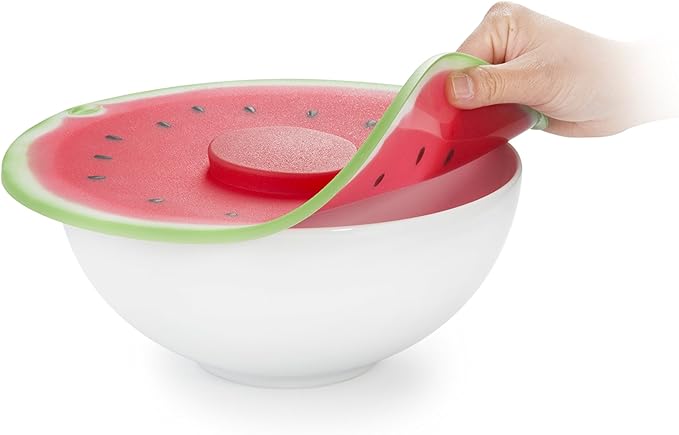 Charles Viancin - Watermelon Silicone Lid for Food Storage and Cooking - 8''/20cm - Airtight Seal on Any Smooth Rim Surface - BPA-Free - Oven, Microwave, Freezer, Stovetop and Dishwasher Safe