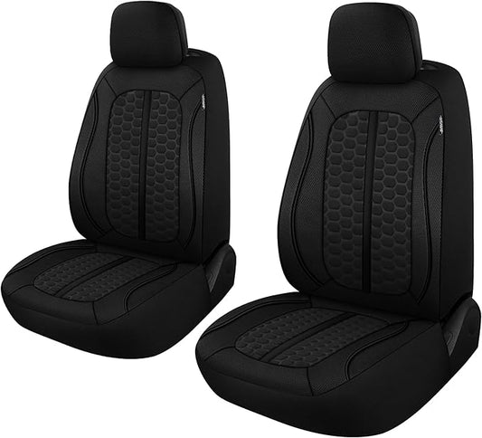 Breathable Premium Car Seat Covers Front Set，3D Air-Mesh Seat Covers for Cars，Comfortable Safety Airbag Compatible，Universal for Most Cars Sedan Truck SUV(Black)