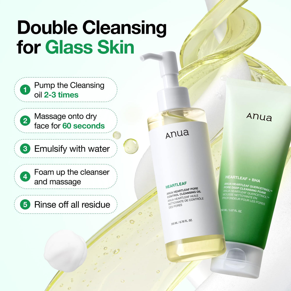 ANUA Double Cleansing Duo for Facial Cleansing