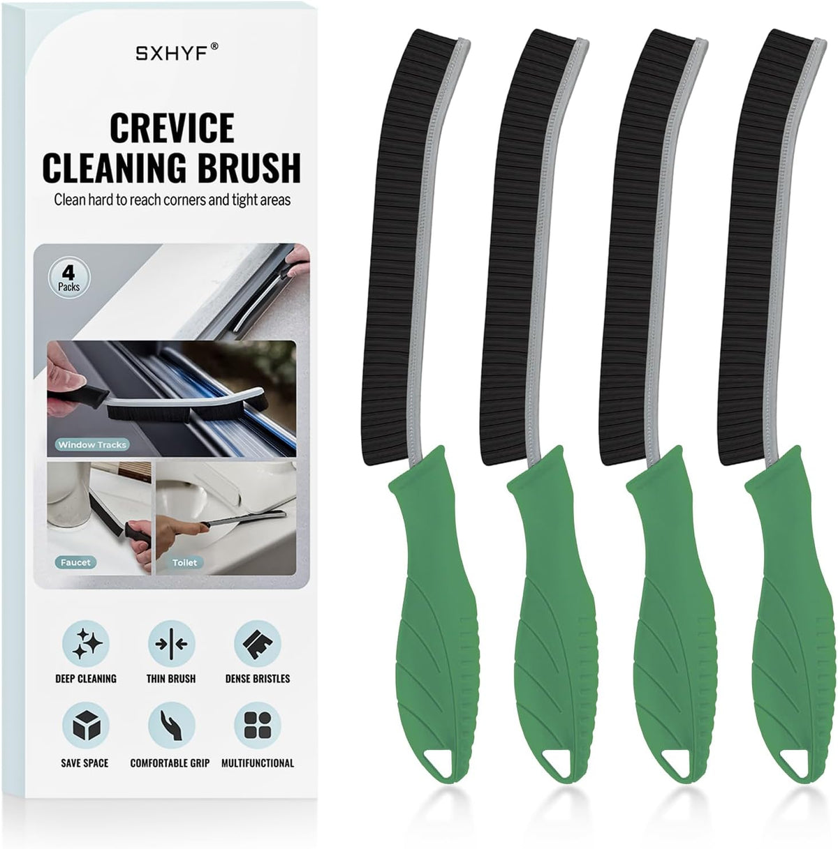 SXhyf Crevice Cleaning Brush - Grout Scrub Brush, House Cleaning Supplies, Gap Cleaning Tools, Home Essentials, Gifts for Women Men, Hard Bristle Crevice Cleaner Brush for Household Use, Bathroom