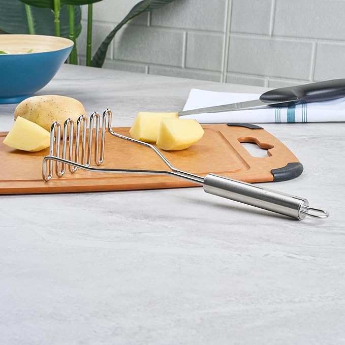 Restaurantware-German Standard Wire Mashers With Ergonomic Handle, 6 Heavy-Duty Potato Mashers - Dishwashable, Durable, Stainless Steel Food Masher, For Avocado, Beans, Sweet Potatoes, And, More