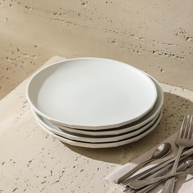 Stone Lain Rio 4-Piece Salad Plate Set Stoneware, Beige