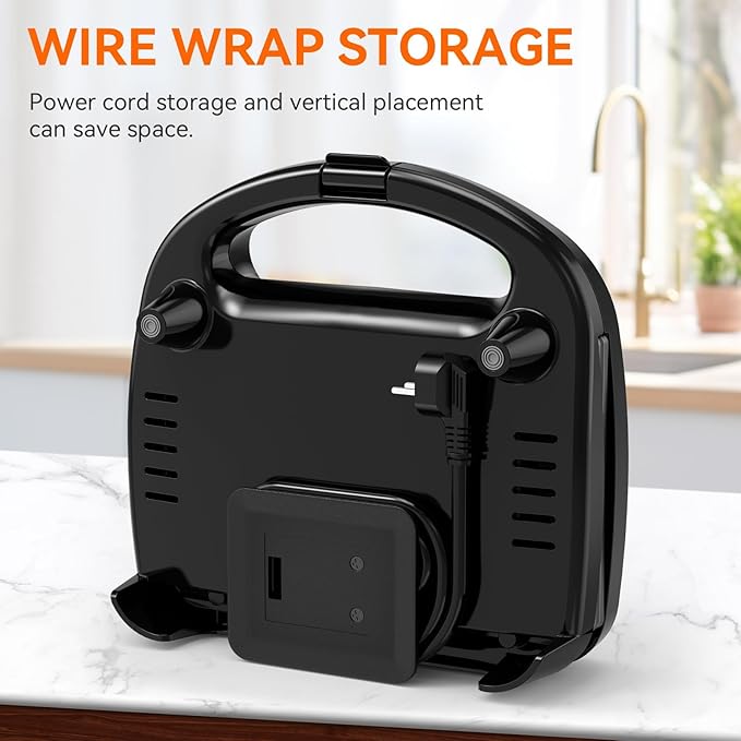 OSTBA Sandwich Maker, 2 Slice Grilled Cheese Maker with Non-stick Triangle Plates, Indicator Lights, Cool Touch Handle, Easy to Clean and Store, 750W