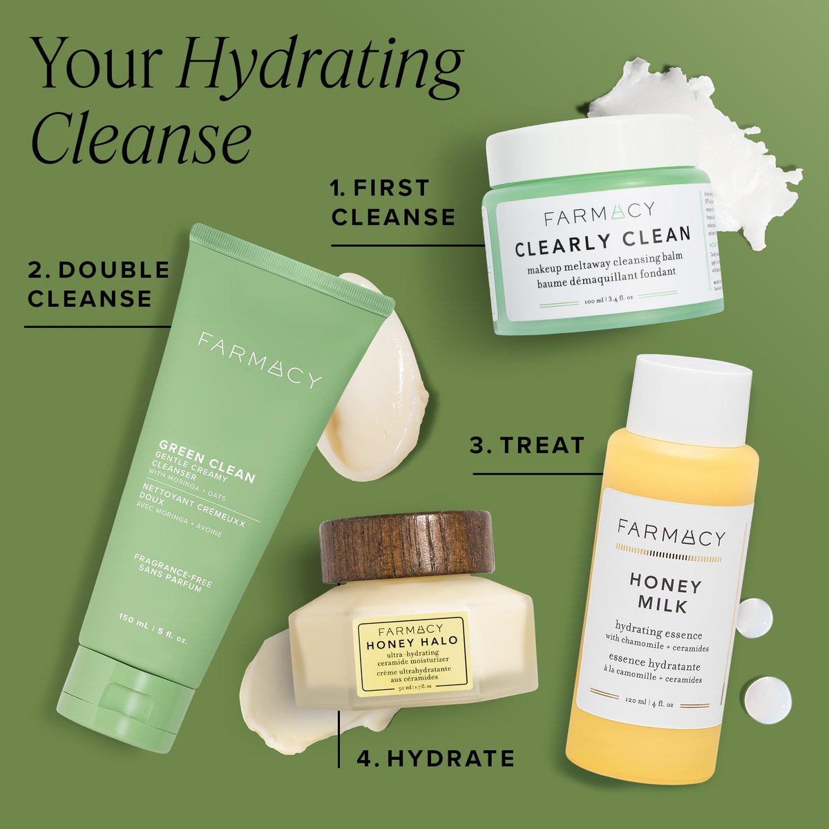 Farmacy Gentle Creamy Face Cleanser - Hydrating Facial Cleanser to Nourish & Help Remove Makeup & Impurities - Enriched with Aloe & Moringa Oil to Soothe, Purify & Refresh Skin (50ml)