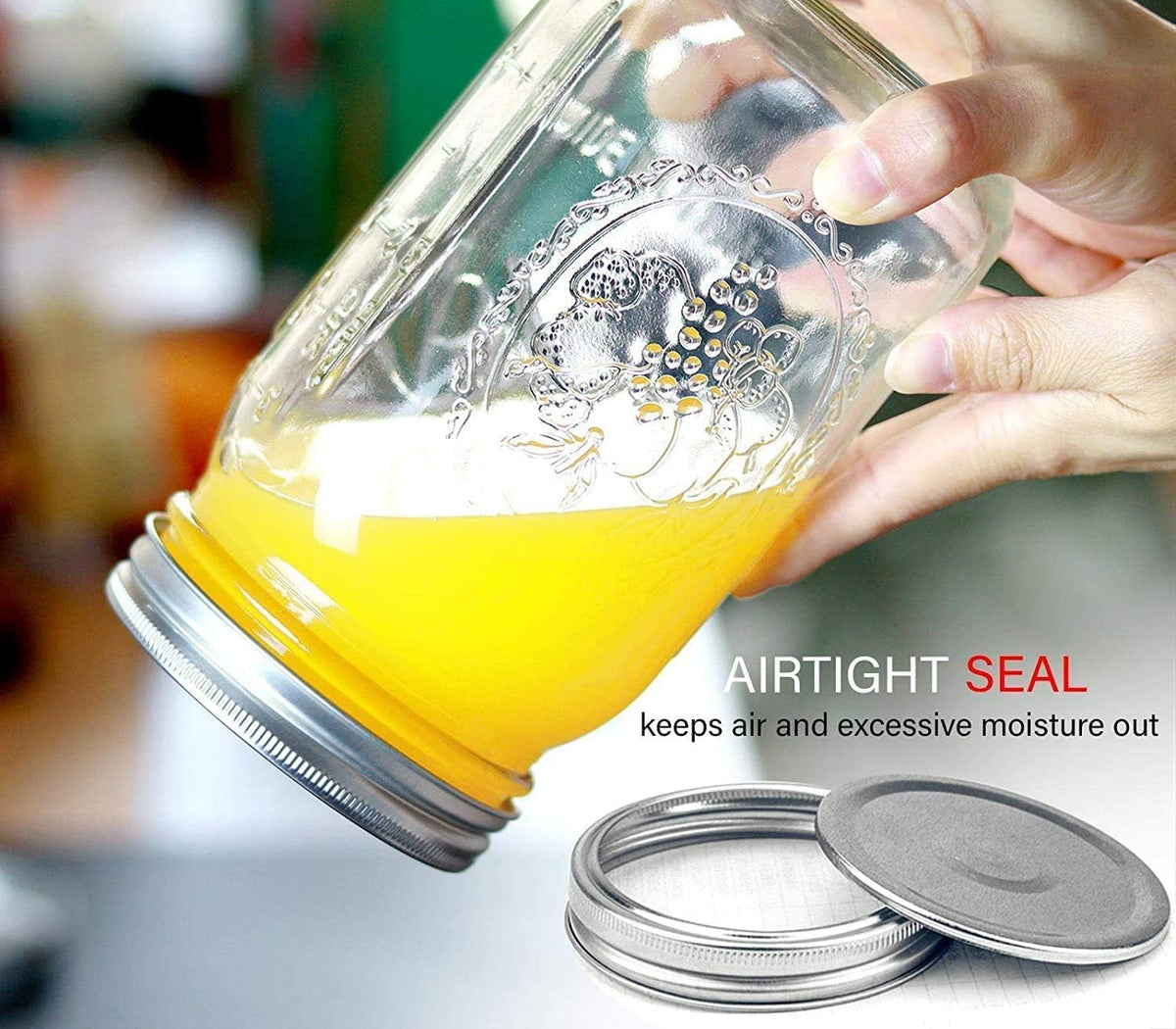 Wide Mouth Mason Jars 32 oz - 12 Pack Large Glass Mason Jars with Airtight Lids and Bands, 1 Quart Glass Jars for Pickling, Canning, Fermenting and Food Storage, Microwave & Dishwasher Safe