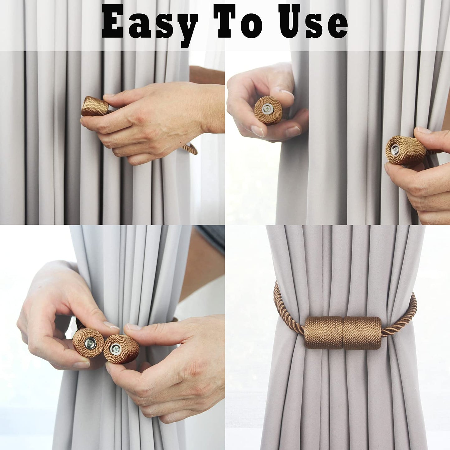 Magnetic Curtain Tiebacks Holdbacks Decorative Tie Backs for Windows Porlau