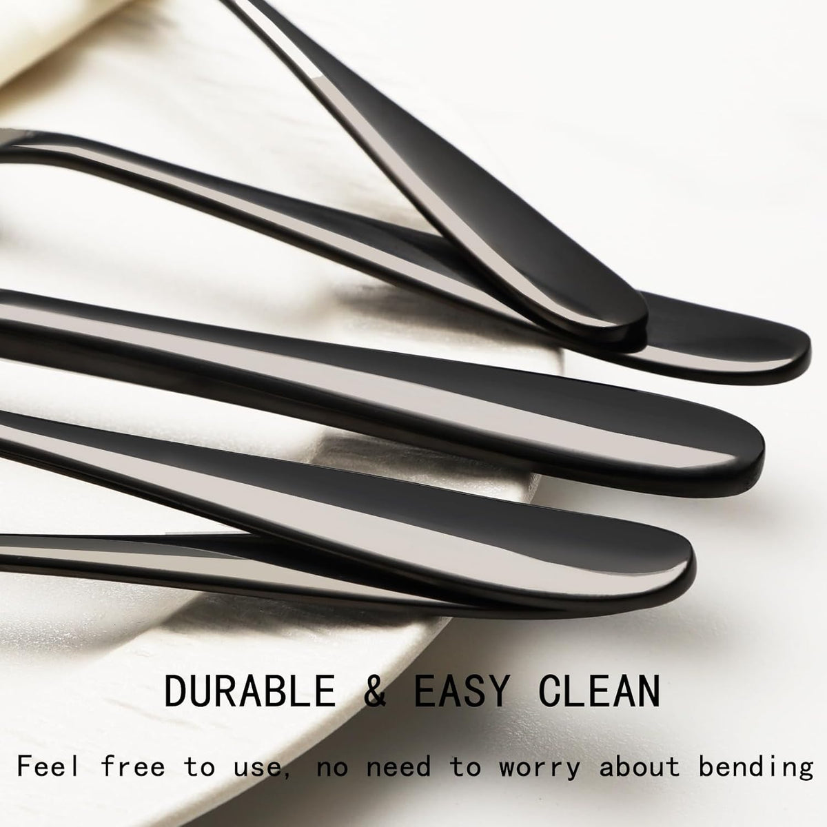 40-Piece Black Silverware Set, Flatware Set for 8, Food-Grade Stainless Steel Tableware Cutlery Set, Mirror Finished Utensil Sets for Home Restaurant, Forks Spoons and Knives Set, Dishwasher Safe
