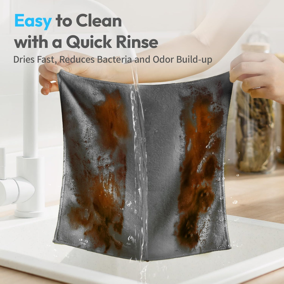 Microfiber Cleaning Cloths 12”x12”, 12Pack - Extra Thick Kitchen Towels - Streak-Free, Lint-Free, Fast Absorbent - Reusable Multi-Purpose Housekeeping Rags for Cars, Dishes, Floors, Tiles - Grey