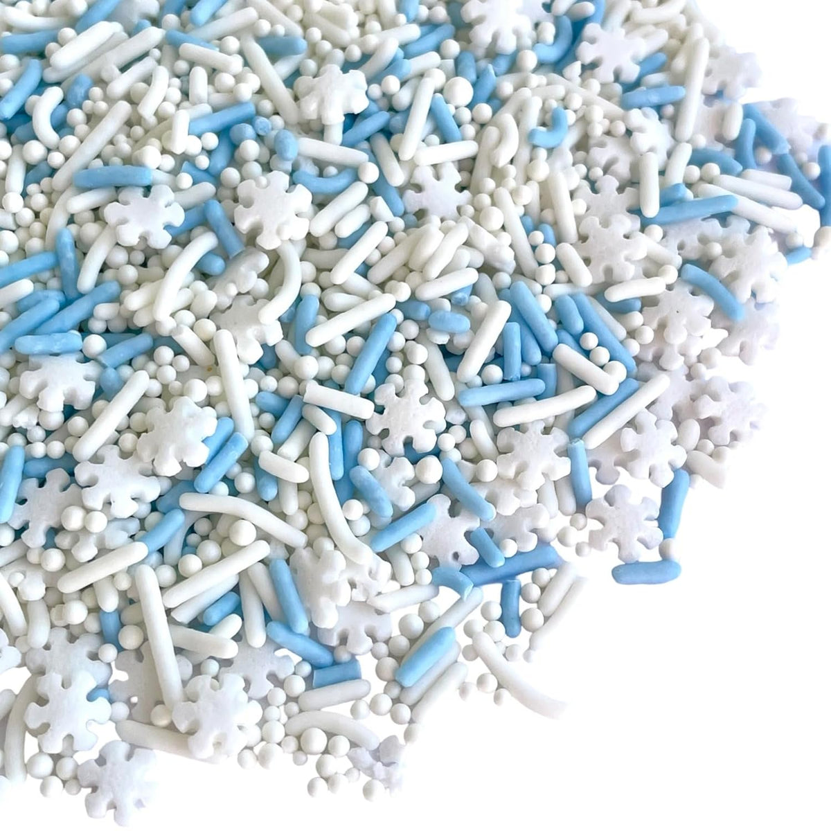 Manvscakes, Natural Sprinkles, No Artificial Dyes, Snowflake Edible Sprinkles, Holiday Cake Decorations, Dessert, Cookies, 3 ounces, Christmas Sprinkles, Winter Baking, Gluten Free, Blue Sprinkle