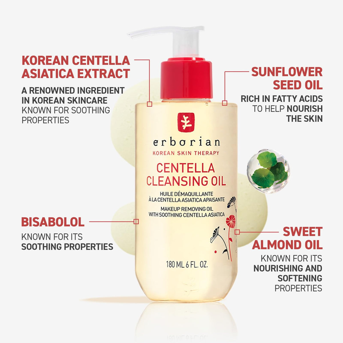 Erborian Cleansing Oil, Centella Asiatica Makeup Remover, Korean Skincare