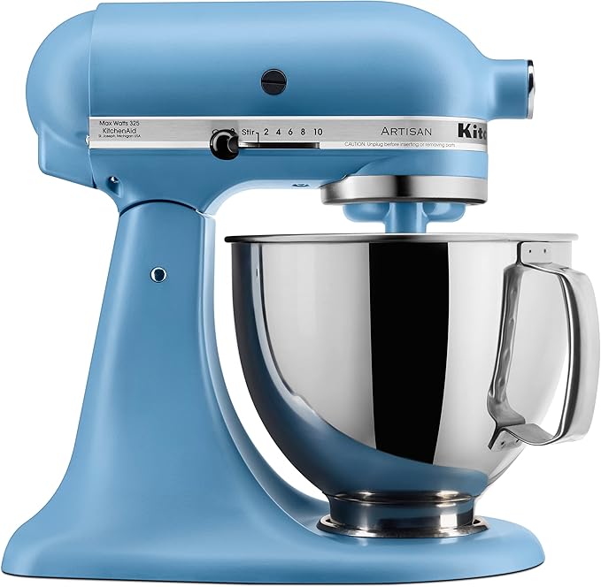 KitchenAid Artisan Series 5 Quart Tilt Head Stand Mixer with Pouring Shield KSM150PS, Blue Velvet
