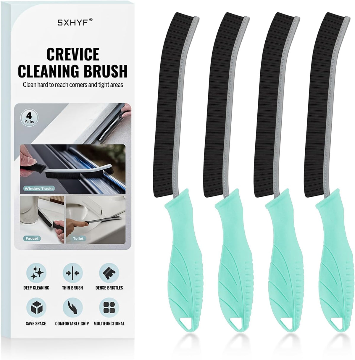 SXhyf Crevice Cleaning Brush - Grout Scrub Brush, House Cleaning Supplies, Gap Cleaning Tools, Home Essentials, Gifts for Women Men, Hard Bristle Crevice Cleaner Brush for Household Use, Bathroom
