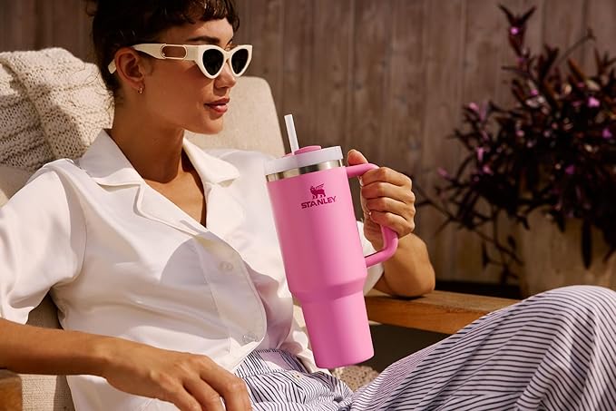 STANLEY Quencher H2.0 Tumbler with Handle and Straw 20 oz | Flowstate 3-Position Lid | Cup Holder Compatible for Travel | Insulated Stainless Steel Cup | BPA-Free | Purple Dust