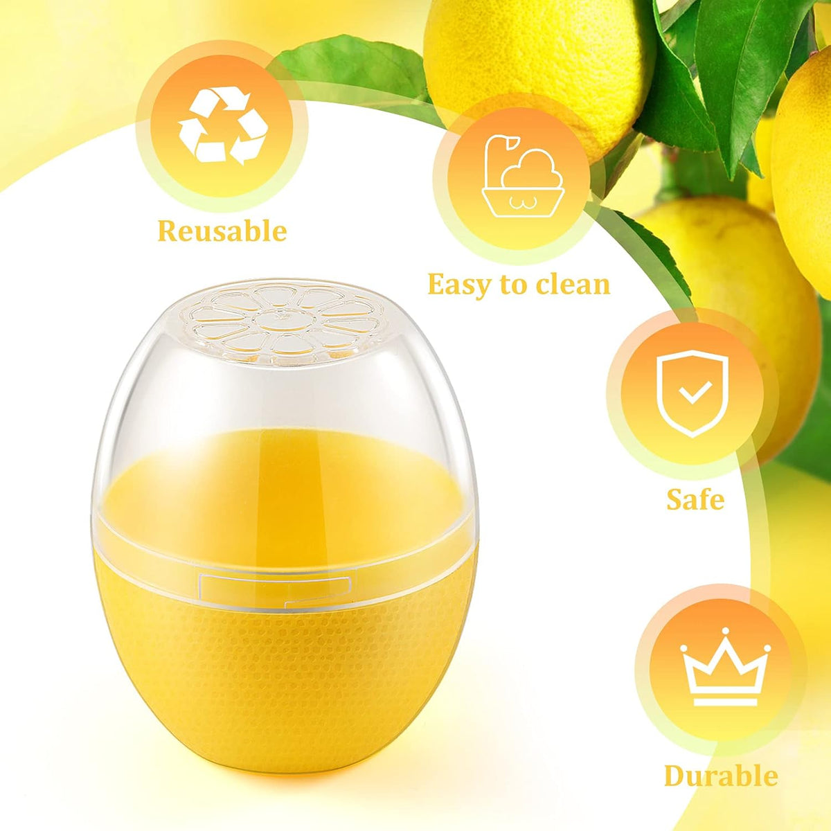 Lemon Storage Containers, Reusable Lemon Keeper for Refrigerator, Individual Lime Saver Holder Organizer for Fridge to Keep Lemon Fresh