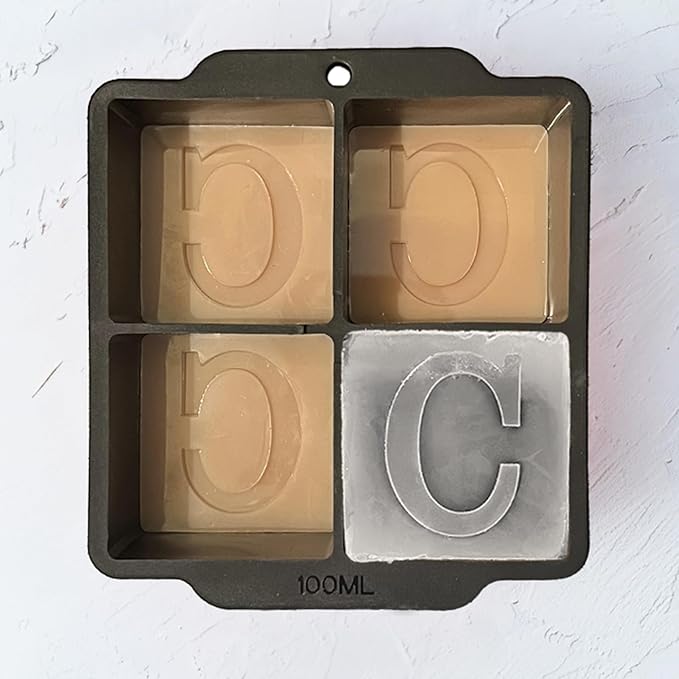 Letter C Monogram Ice Cube Mold Custom Ice Cube Mold 2 Inch Big Initials Silicone Ice Cube Tray Gifts for DAD Gifts for Him