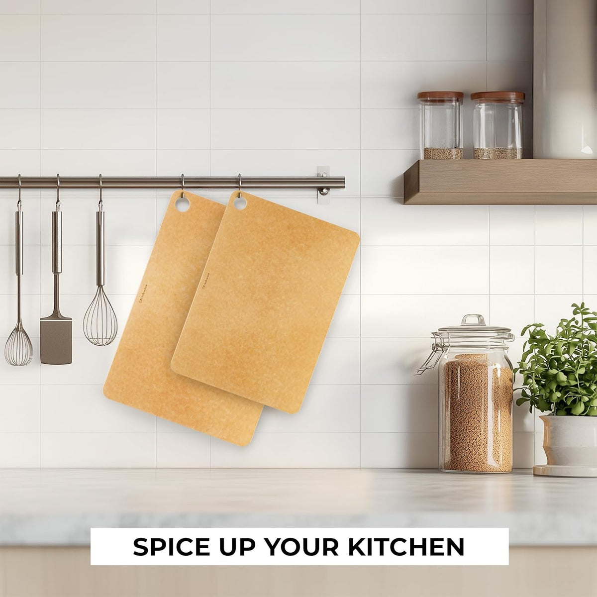 Freshware Wood Cutting Boards for Kitchen, Dishwasher Safe, Medium 12" x 9" and Large, 15" x 11.25", Set of 2, Natural