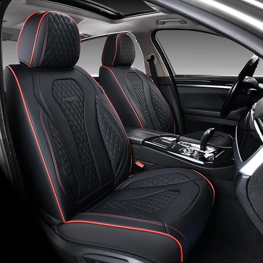 Coverado Automotive Seat Covers, Leather Seat Covers Front Seat, Black Car Seat Covers, Luxury Car Seat Covers, Seat Cushion, Front Driver Seat Covers, Car Seat Protector Universal Fit Most Cars