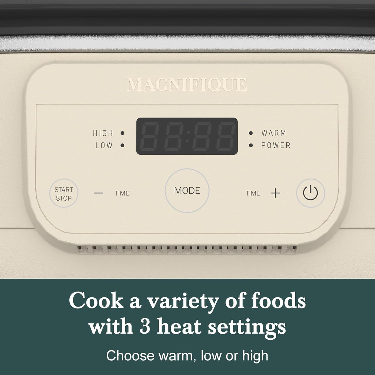 MAGNIFIQUE 6 Quart Programmable Slow Cooker Removable Healthy Nonstick Pot - Small Kitchen Appliance for Family Dinners - Serves 6+ People - Heat Settings: Keep Warm Oatmeal