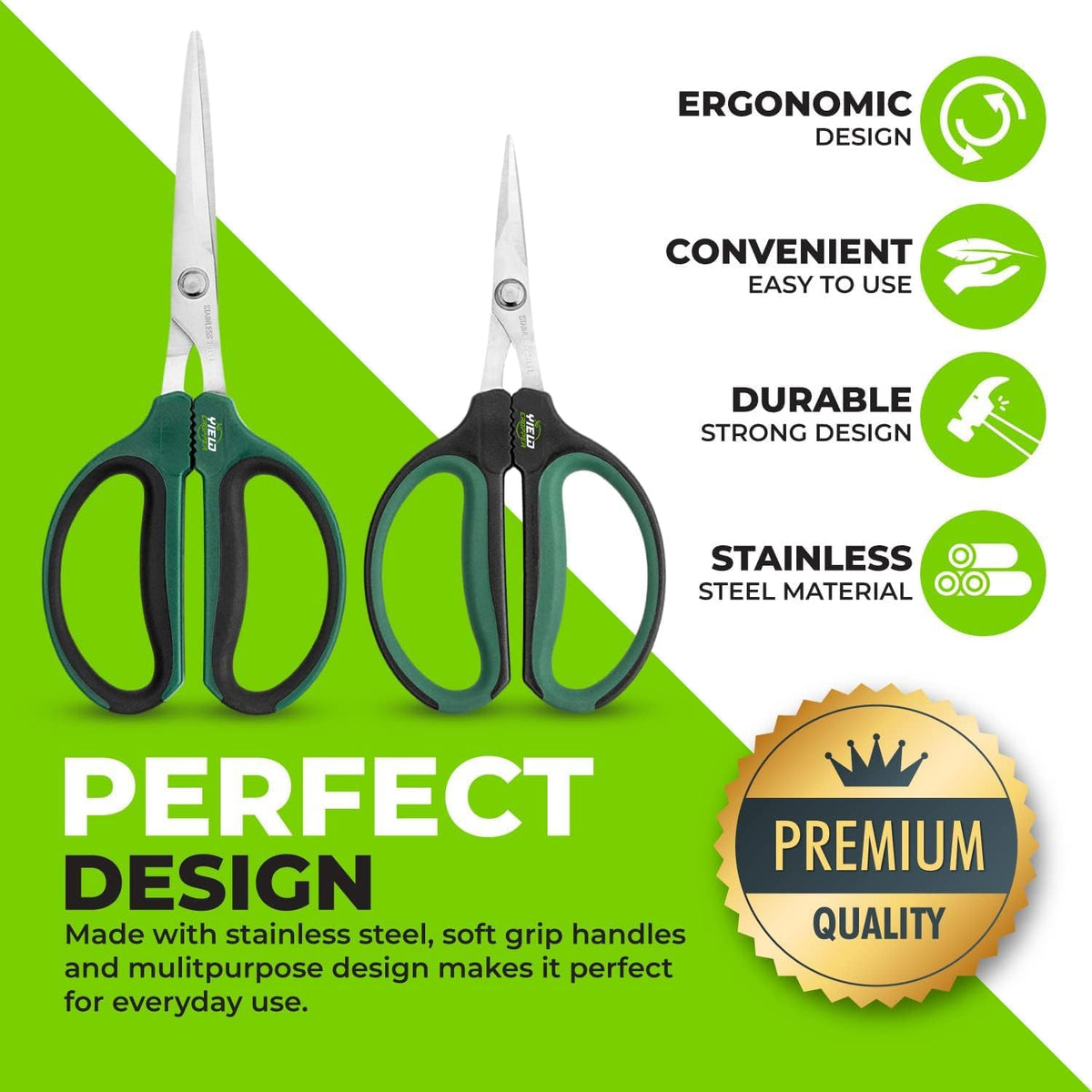 Hydroponic 2-Pack Bonsai Scissors and Plant Trimming Shears Set - Stainless Steel Pruning Shears for Indoor Gardening, Succulent Harvest, and Precision Plant Care