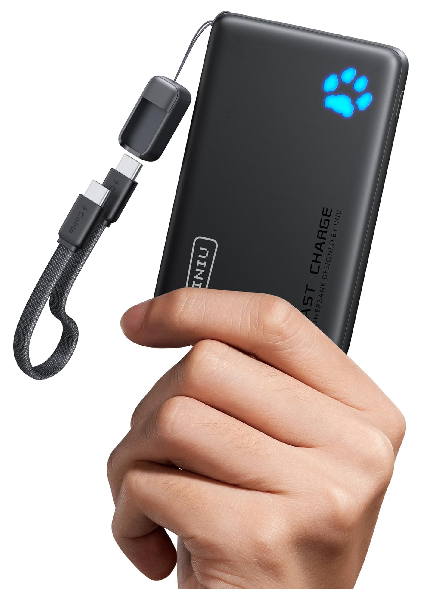 INIU 10000mAh 45W Fast Charging Portable Charger, Smaller Travel Power Bank