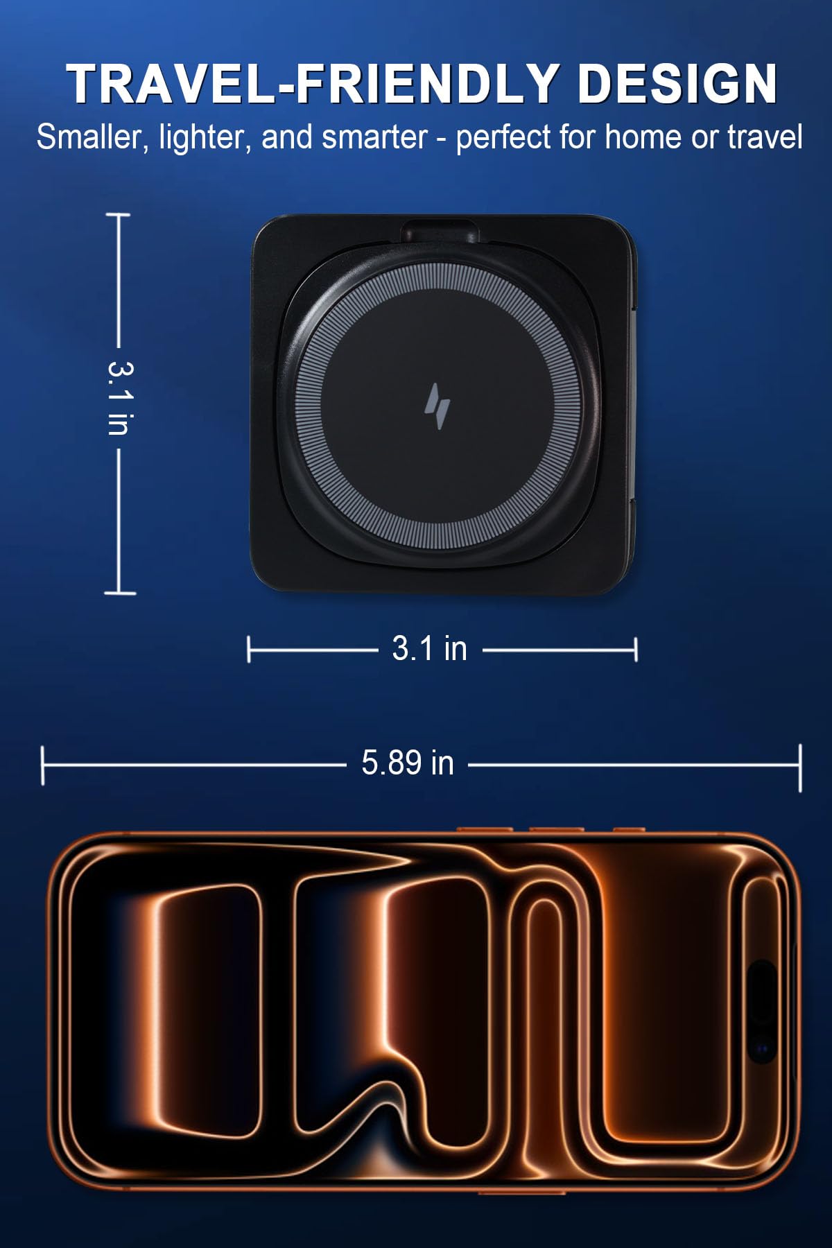 Wireless Charging Station for Apple Devices,Magnetic Travel Charger