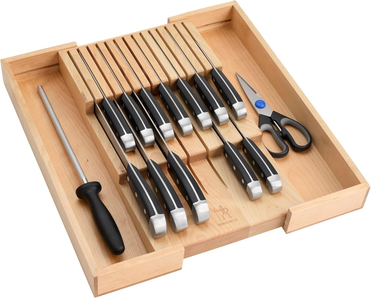 Henckels Statement 15-pc Knife Set with In-Drawer Knife Tray, Razor-Sharp, German Engineered Informed by over 100 Years of Experience, Lightweight and Strong, Dishwasher Safe