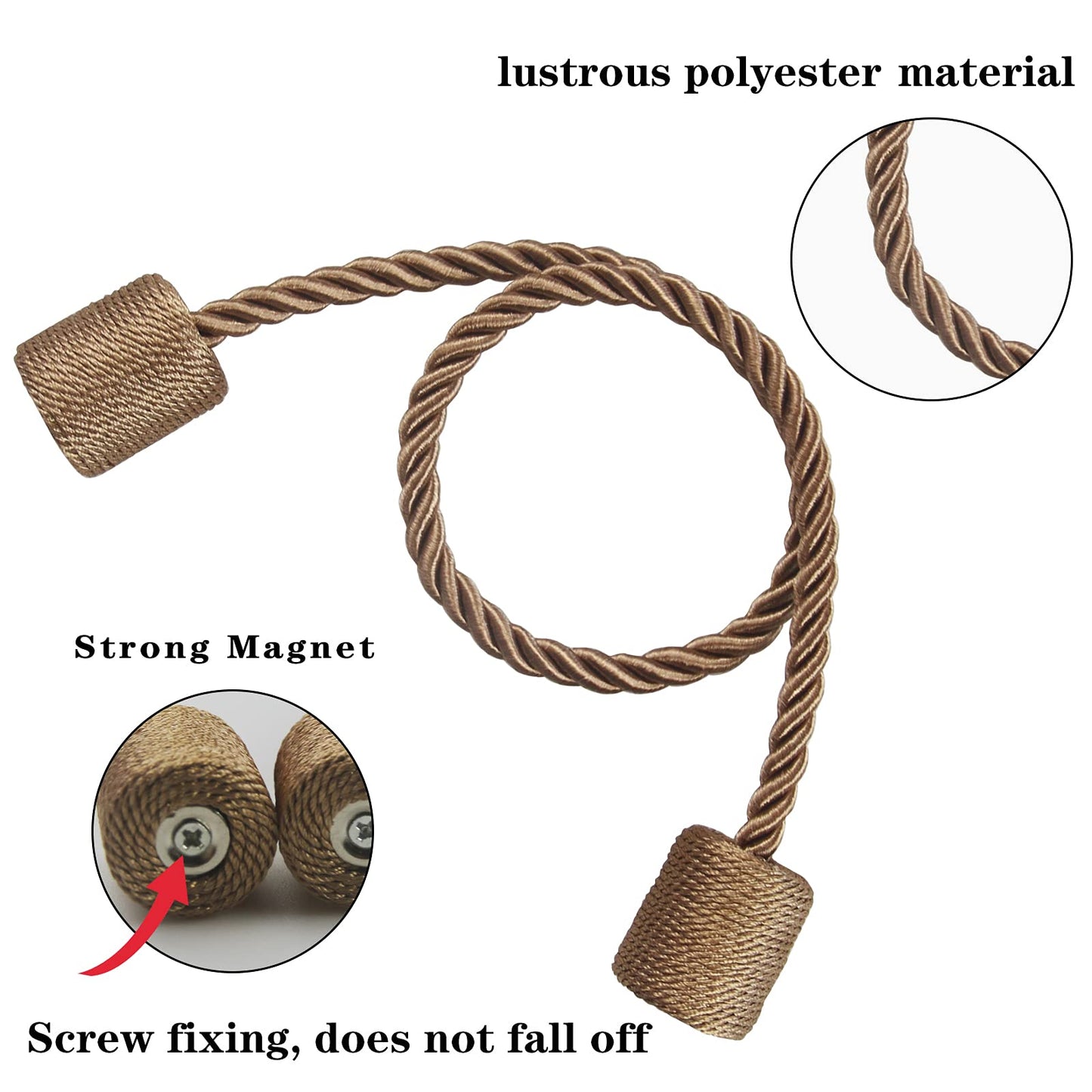Magnetic Curtain Tiebacks Holdbacks Decorative Tie Backs for Windows Porlau