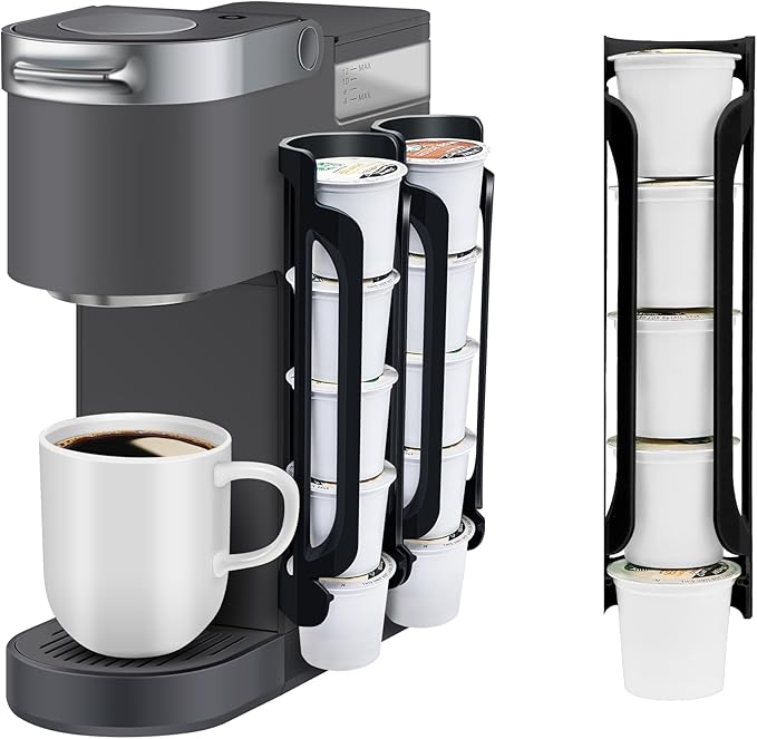 K Cup Holder for Keurig: Coffee Pod Holder for Counter Small Space - Kcup holders for Wall Mount (2, Black)