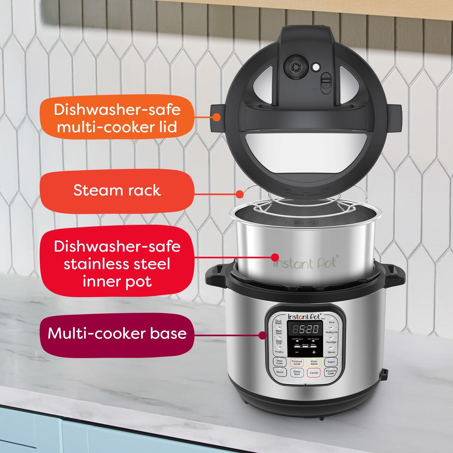 Instant Pot Duo 6 Qt 7-in-1 Electric Pressure Cooker, Stainless Steel